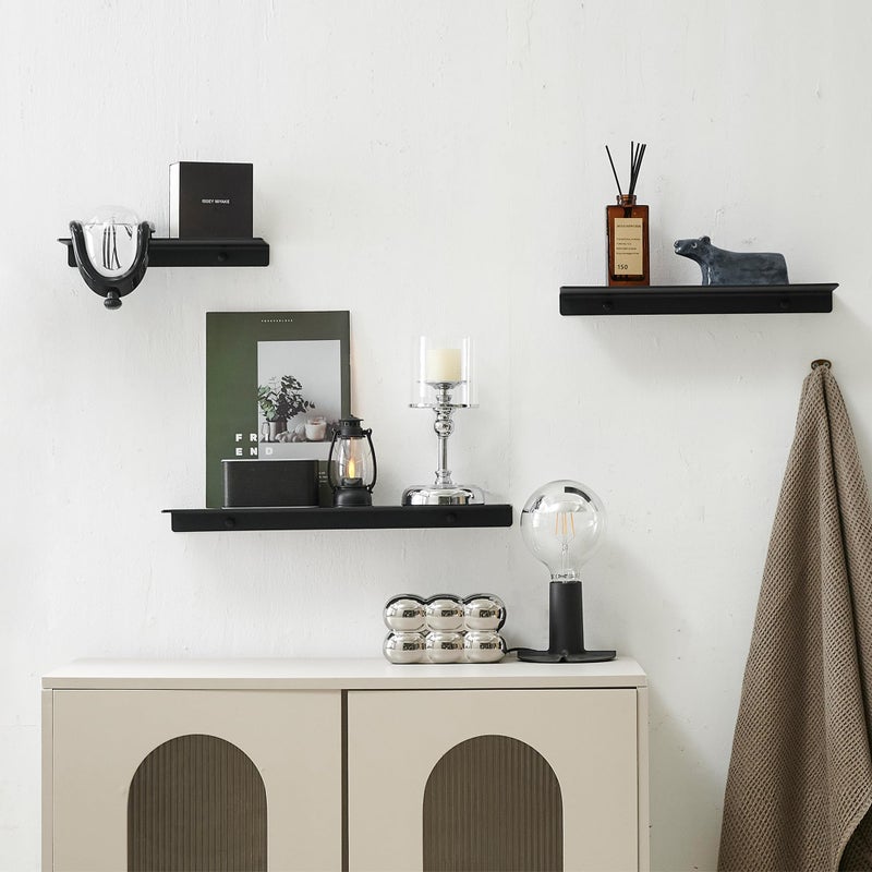 JOOM Metal Wall Shelf Metal Floating Shelf 12"" Black Floating Shelf  Small Shelf for Wall  Display Shelves for Wall Storage (Black  12 in) - Image 2